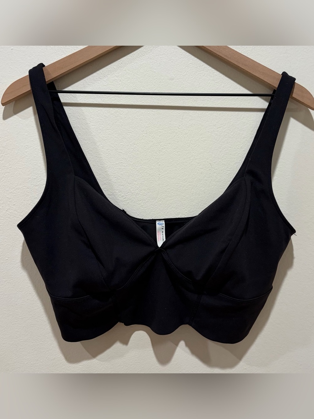 FP Movement Black Scalloped Edge Bralette Crop Top - Women’s Size Large - sporty